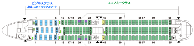 JAL機材767の座席配置