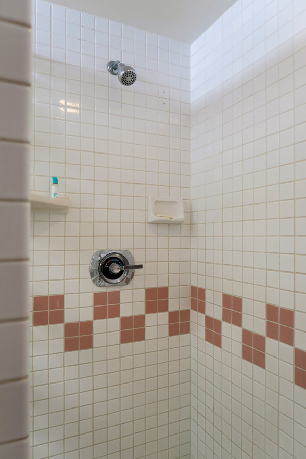 コナ・コースト・リゾート、2ベッドルーム、狭い方の浴室のシャワーブースの様子